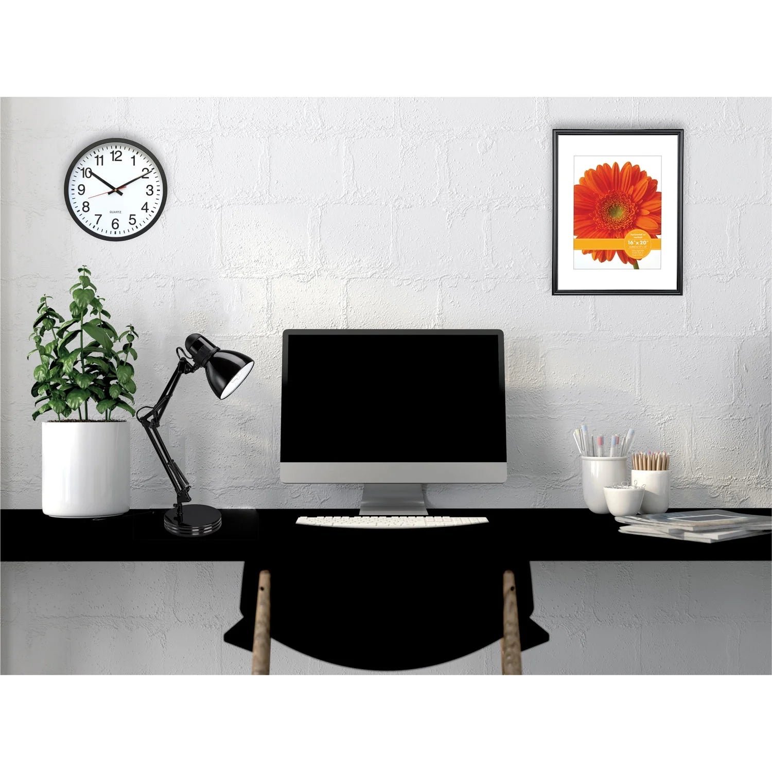 Architect Functional Adustable Clamp Metal Desk Lamp, Black