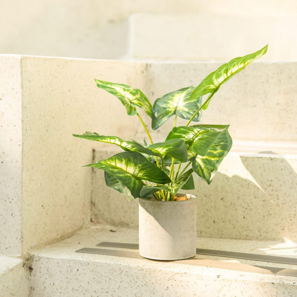 1Pc Faux Plant Indoor in Plant Pot 16"- House Plant for Farmhouse Kitchen Decor Living Room Accessories Home Office Cubicle Bookshelf Guest Room Balcony Bathroom Rustic Green Room Floor Table