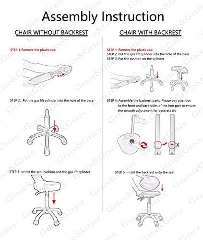 Professional Saddle Stool Series Hydraulic Swivel Comfortable