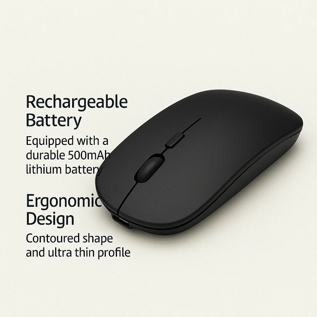 Rechargeable Wireless Bluetooth Mouse for Laptop, PC, Ipad, 