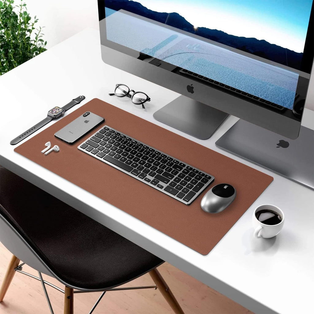 Double-Sided PU Leather Desk Pad - Non-Slip Large Mouse Pad & Desk Mat for Office, Home 