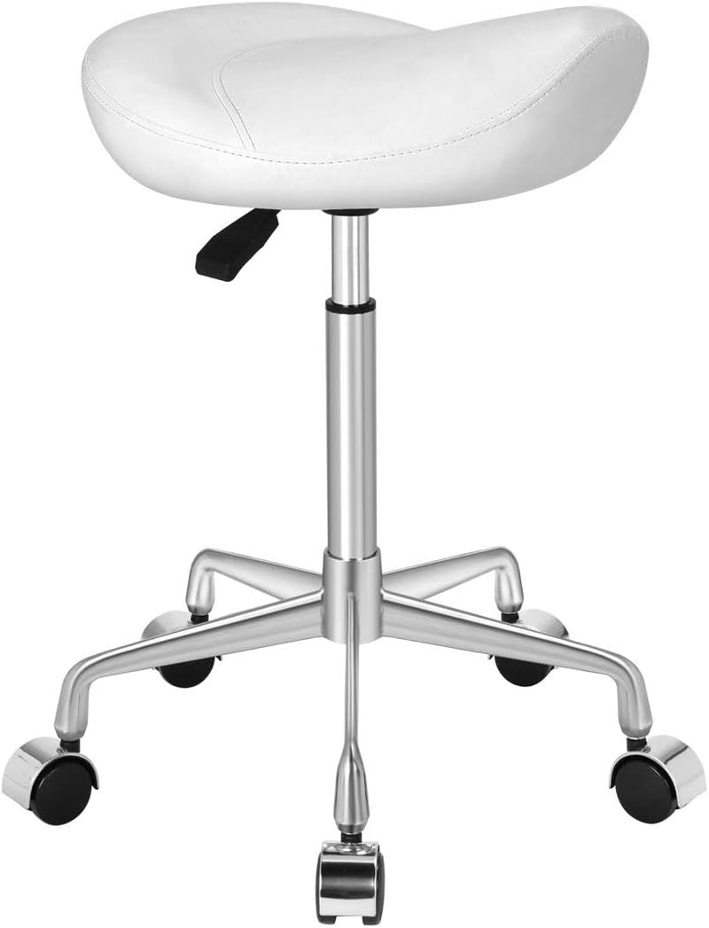 Ergonomic Rolling Swivel Saddle Stool with Wheels