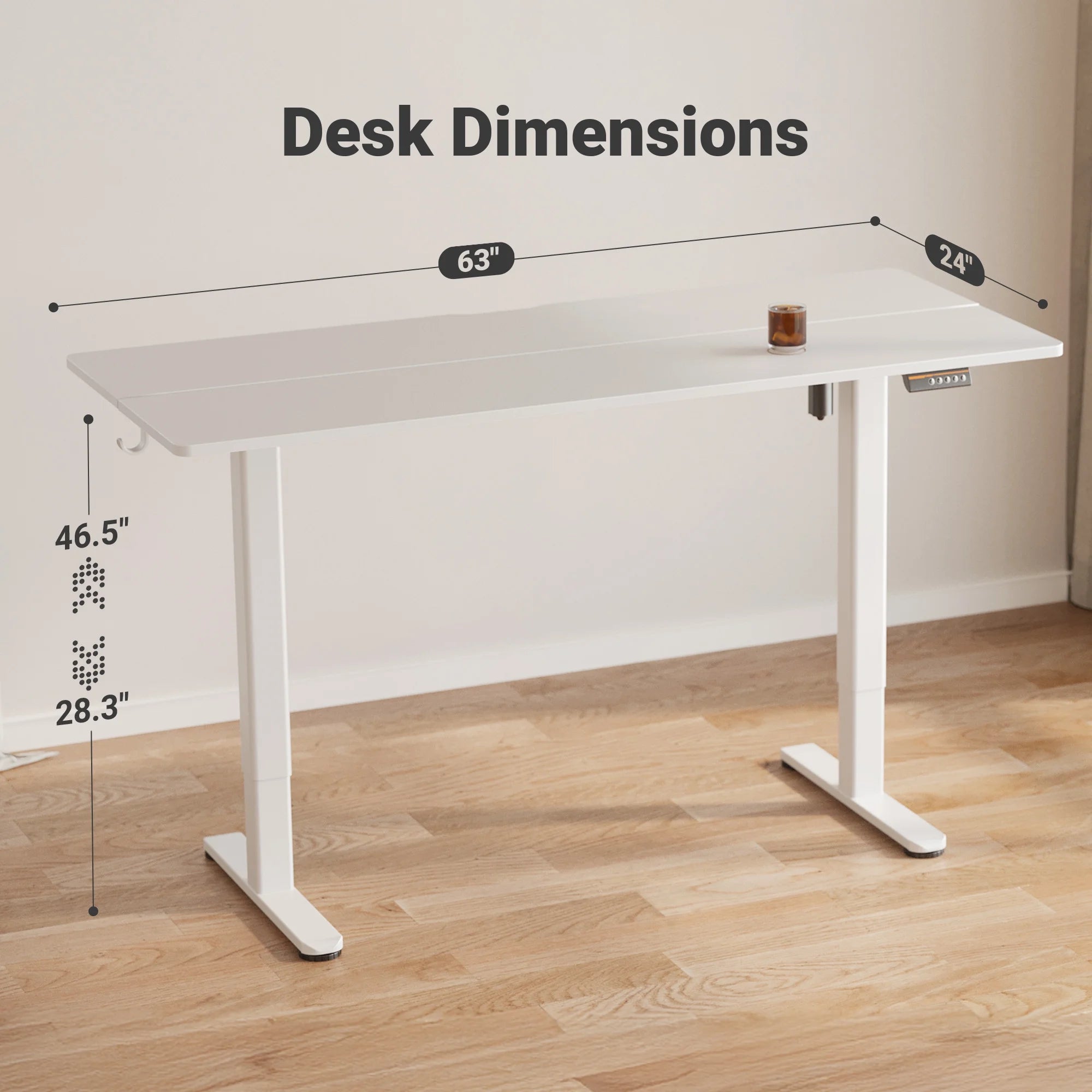 Electric Standing Desk, 63 Inch Adjustable Height Stand up Work Desk
