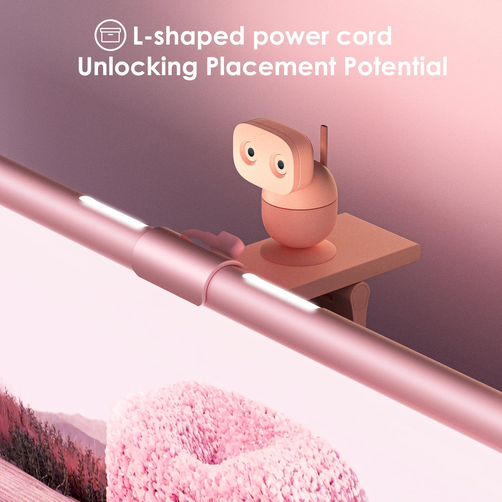 Monitor Light Bar, Eye-Care No Screen Glare Screen Light Bar, Stepless Dimming Monitor Light as Gifts for Girls for Home Office Gaming Reading, Pink