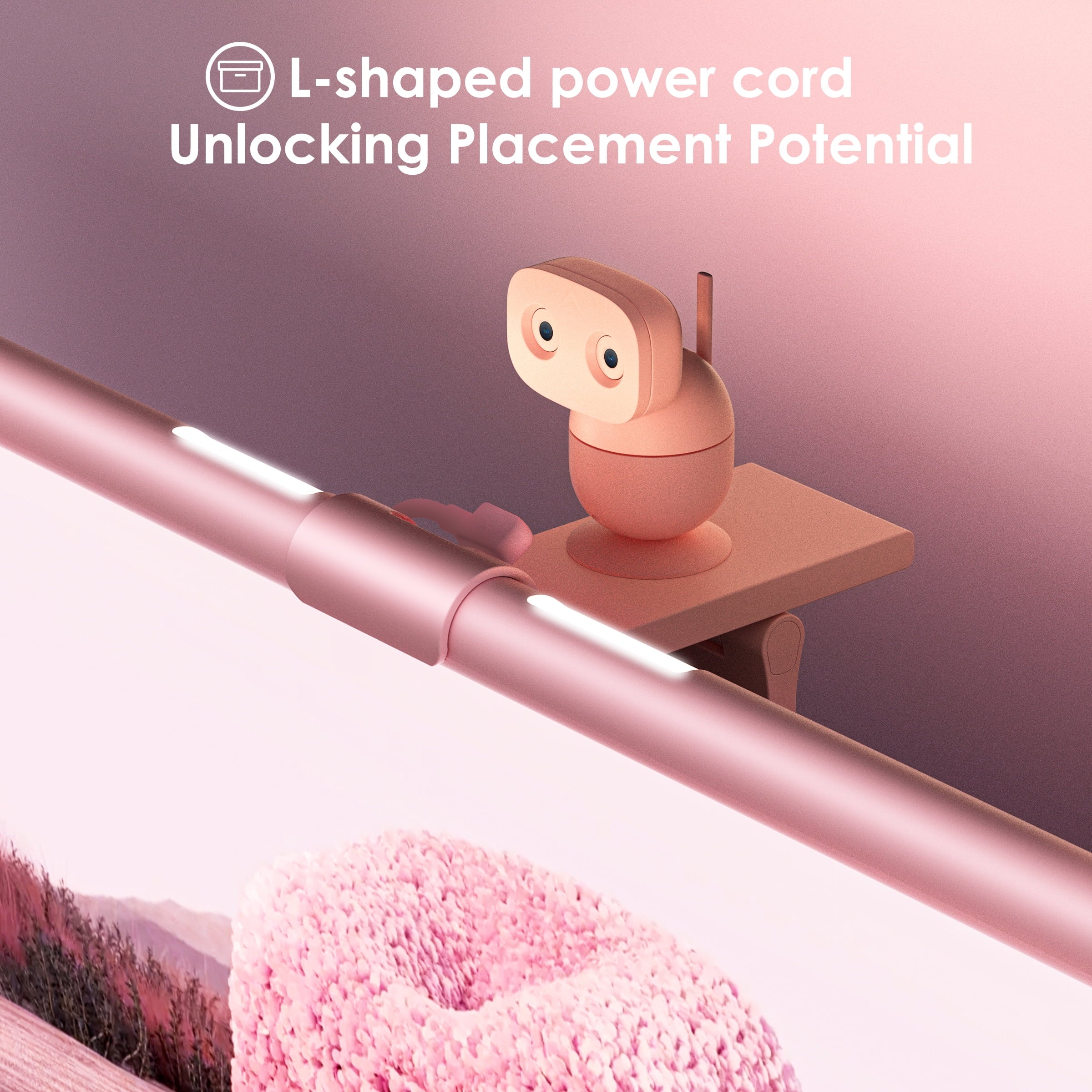 Monitor Light Bar, Eye-Care No Screen Glare Screen Light Bar, Stepless Dimming Monitor Light as Gifts for Girls for Home Office Gaming Reading, Pink