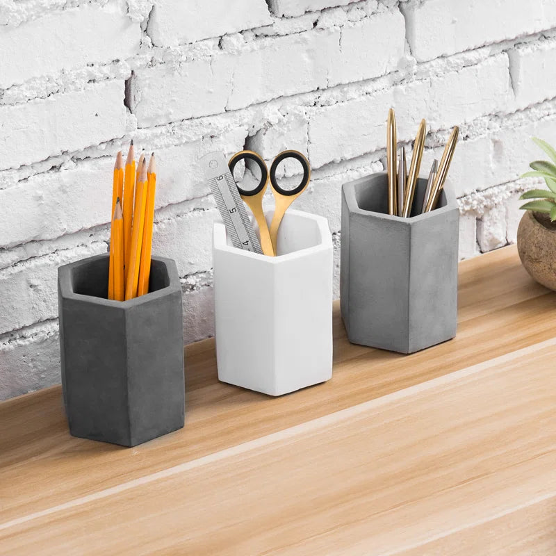 Aimie Multicolor Concrete Desktop Pen Holders
