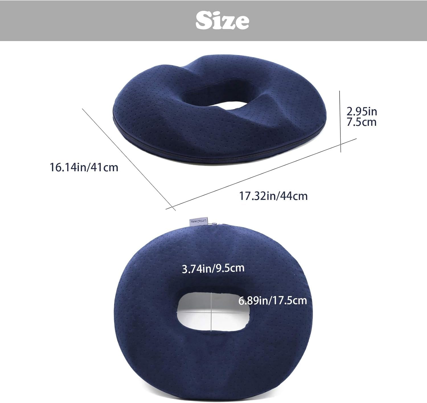 Donut Pillow, Large Seat Cushion for Relief Tailbone Pain, Hemmoroid Treatment, Bed Sores, Prostate, Coccyx, Sciatica, Pregnancy, Postpartum, Ergonomic Design (Velour Cover for Male)