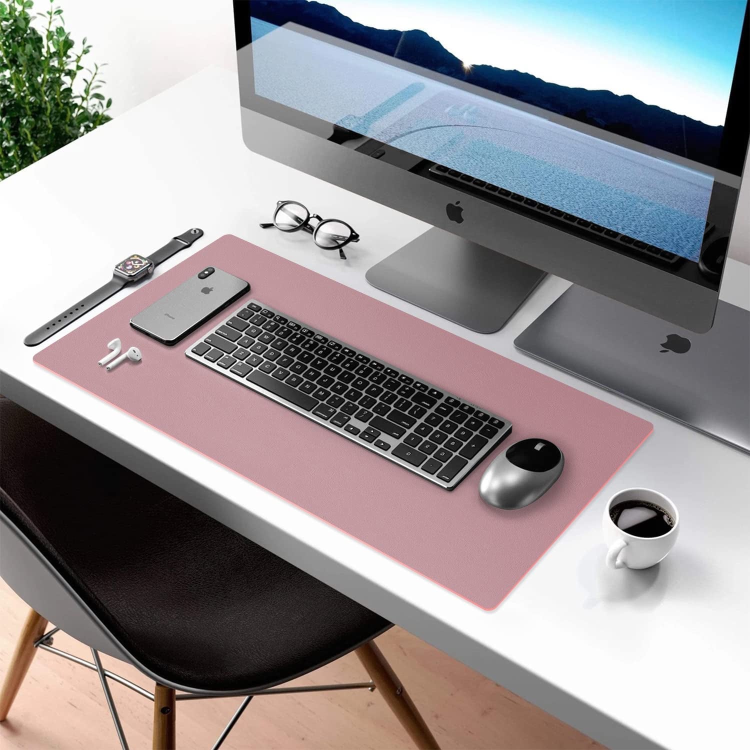 Double-Sided PU Leather Desk Pad - Non-Slip Large Mouse Pad & Desk Mat for Office
