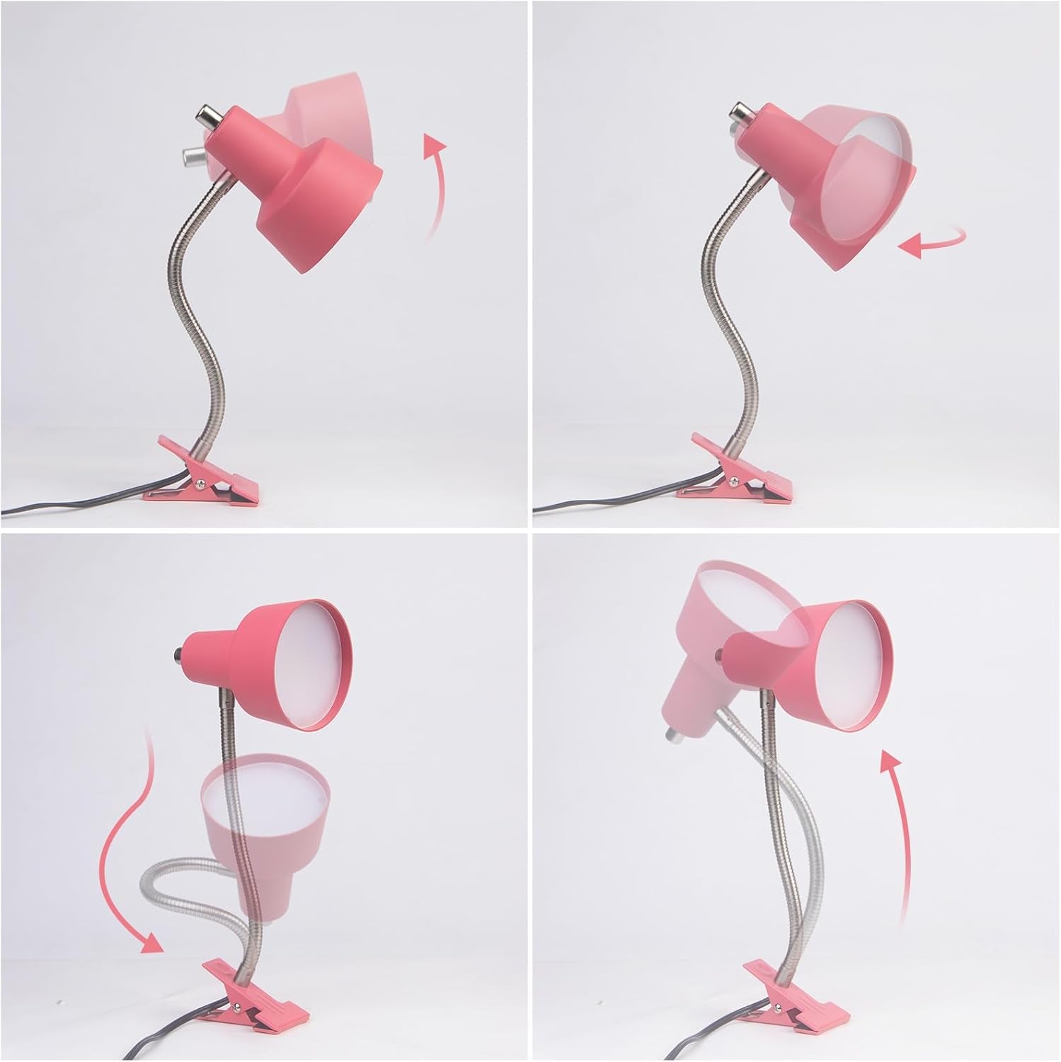 Energetic Clip on Lamp for Bed, Non-Dimmable Reading Light for Bed and Desk, 400